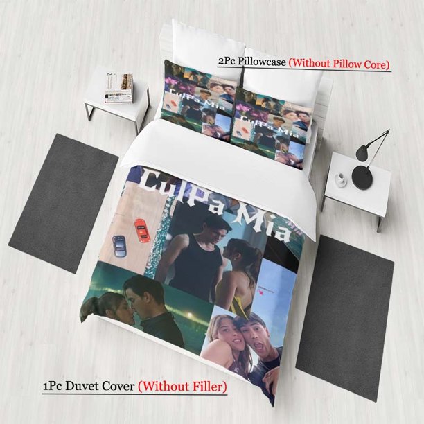 Movie Poster Culpa Mia Showcases Multi-Scene Emotional Entanglement Pattern Three-Piece Set Soft And Comfortable bedding