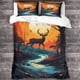 thumbnail image 3 of Juego De Ropa De Cama Con Funda Nórdica De Ciervo Funda De Edredón 3d De Animales Salvajes Con Fundas De Almohada Funda De Edredón De Microfibra Suave Con Cierre De Cremallera Juego De 3, 3 of 3