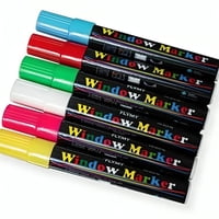 Genérico - Kit 6 Plumones Tiza Liquida Para Pizarra Led, Vidrio, Fluor