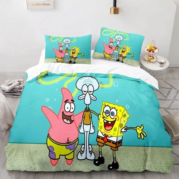x273 Bed SheetsAnime Cute Spongebobs Bedding Sets ed Duvet Cover Set Quilt Duvet Cover Pillowcase Bed Set Full Size 3-Piece Bedding Set (1 Duvet Cover + 2 Pillow Shams) nj273