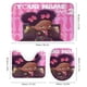 thumbnail image 3 of Jefe en pañales niña africana-theme 4-Piece Shower Curtain Set with Rugs, Waterproof Bathroom Decor Set Includes Bath Mat, U-Shaped Rug, Toilet Lid Cover and Curtain with Hooks, 3 of 6