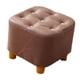 thumbnail image 4 of Reposapiés pequeño, taburete otomano, asiento acolchado, taburete cuadrado decorativo suave y compacto, reposapiés para mesita de noche, apartamento y Marrón, 4 of 5