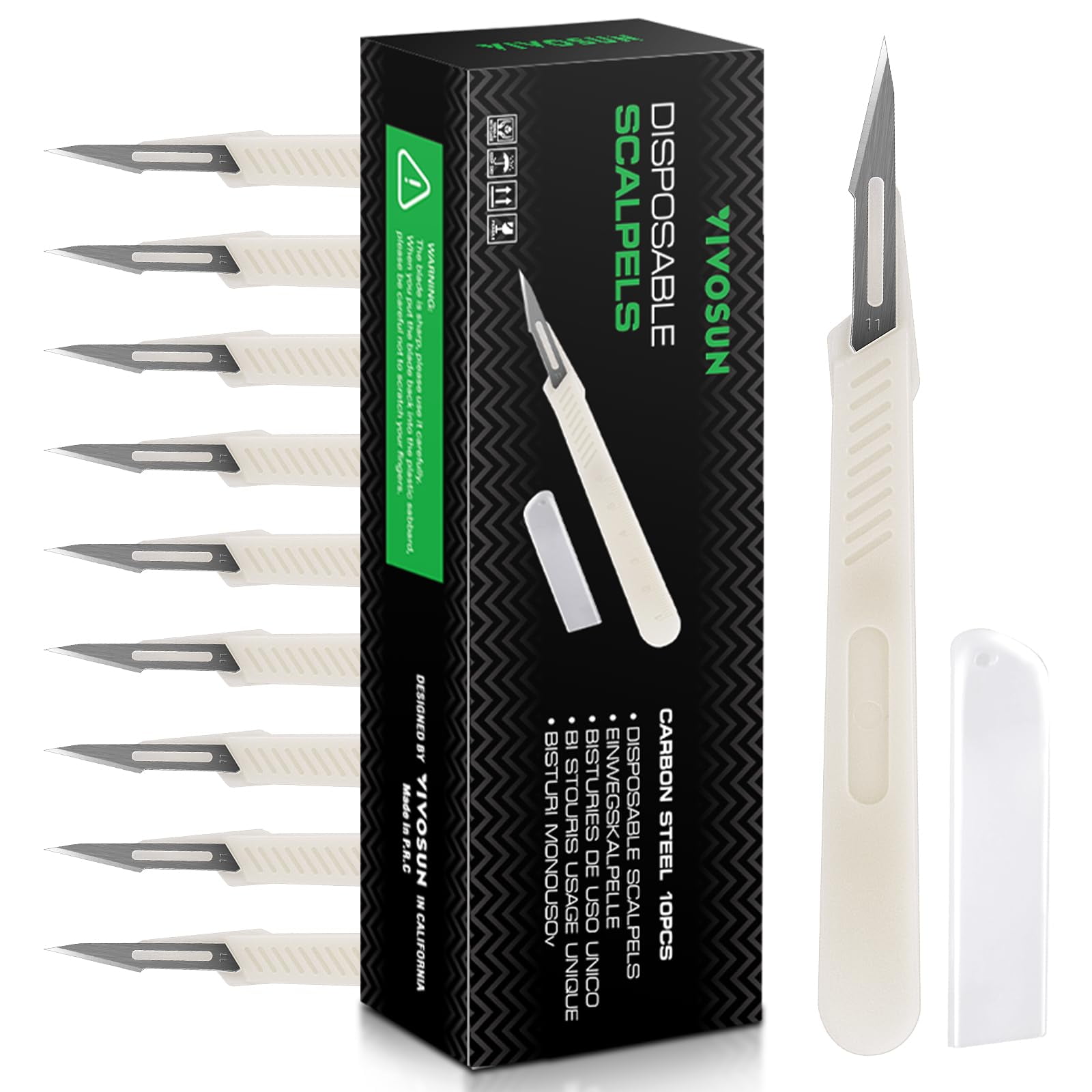 Cuchillo Vivosun #11 Con Hojas De Acero Con Alto Contenido De Carbono Para Plantas De Corte