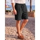 thumbnail image 4 of INSPIRE CHIC Pantalones Cortos de Lino con Cintura Elástica y Cordón para Vacaciones en la Playa para Hombre S Negro, 4 of 5