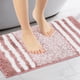 thumbnail image 2 of Alfombra de Baño REGALWOVEN, Alfombras de Baño de Microfibra Extra Suaves y Absorbentes, Alfombra de Piso Antideslizante con Rayas Esponjosas Marrón Rosado 16" x 24", 2 of 6