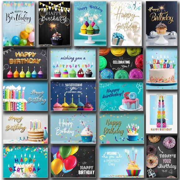 Tarjetas de cumpleaños T&M Quality Designs, 100 a granel, con sobres de 15 x 7 pulgadas