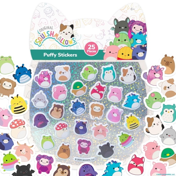 Horizon Group USA Pegatinas Esponjosas Squishmallows, 25 piezas