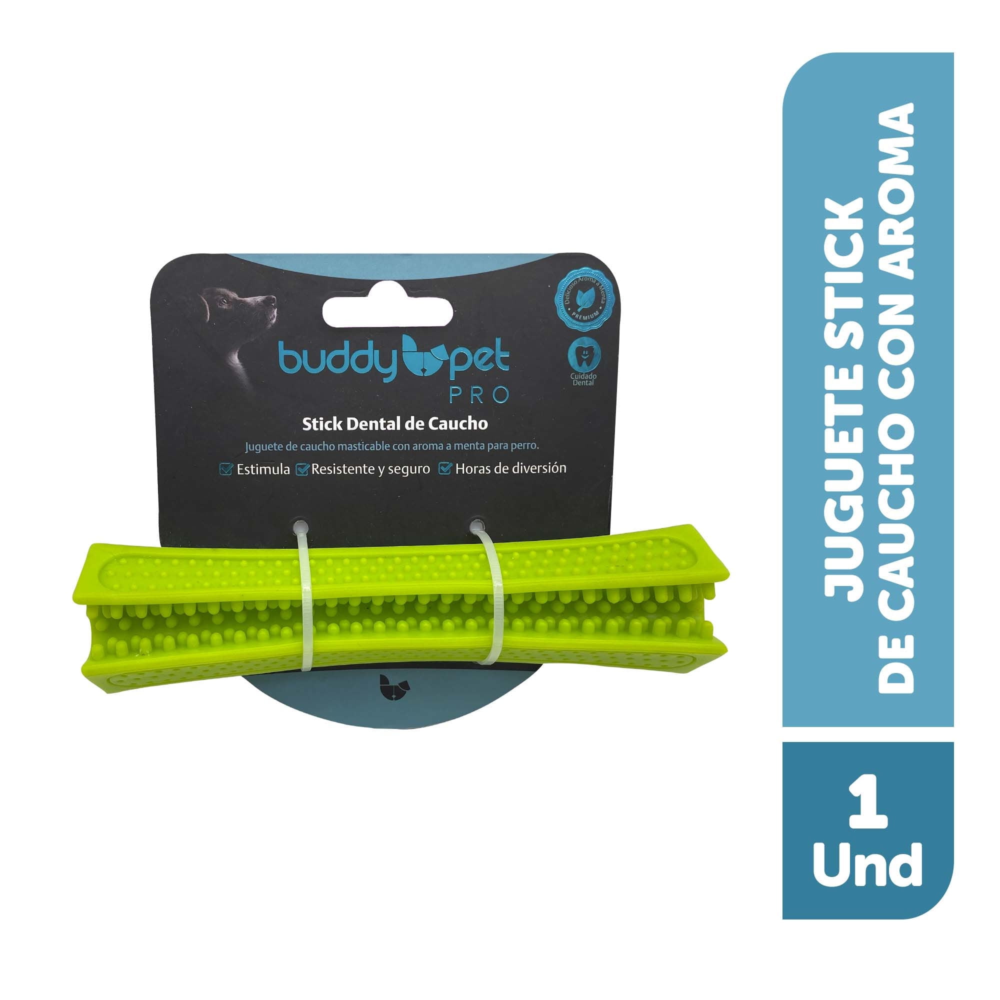 Juguete Para Perro Stick Dental De Caucho 1 Un Buddy Pet Pro