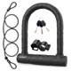 thumbnail image 1 of Candado en U para bicicleta Alshaay con cable de 1,5 m, funda texturizada y 3 llaves, 1 of 7