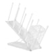 thumbnail image 4 of Soporte para taza y tapa Organizador de almacenamiento de tazas y condimentos de café con canasta para pajitas y cápsulas de café Portavasos de café p Blanco, 4 of 5