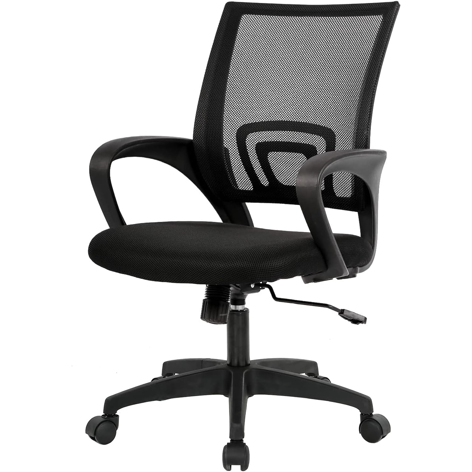 Silla De Oficina Bestoffice Ergonómica Con Respaldo Medio, Giratoria, Negro Oscuro