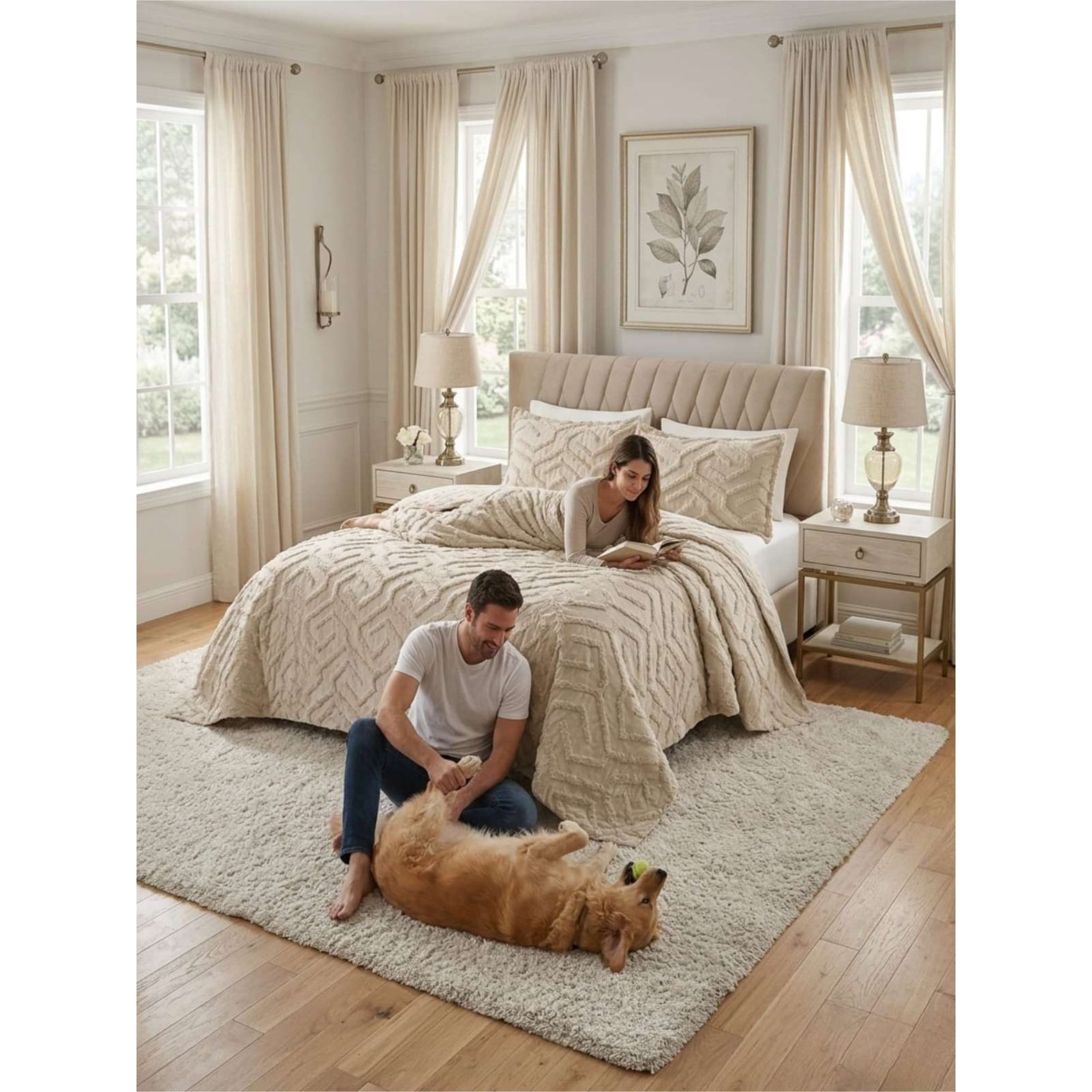 Todo Para El Hogar - Quilt De Verano Tufting Liviano Diseño Geométrico 2 Plazas