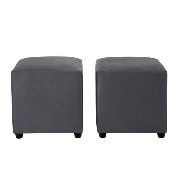Set Pouf Cali 1c Felpa 30 Gris