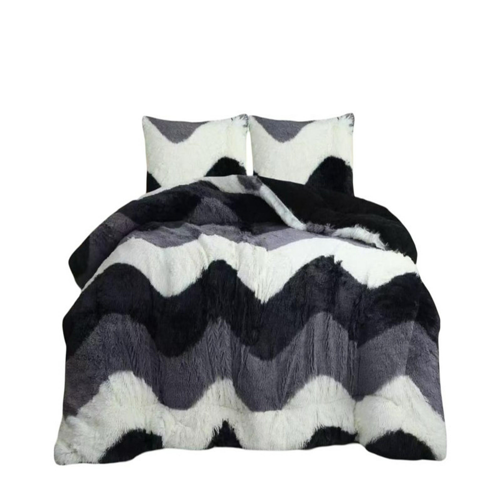 Teng Fei - Cobertor Peludo Con Chiporro Invierno 2 Plazas Negro