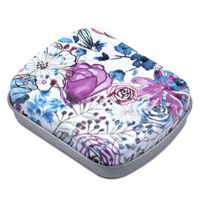 Genérico - Caja De Lata Con Bisagras De Metal, Contenedor Con Tapa, Lata, Caja De Dulces, Mini Caja Pequeña De Lata, Color Violeta, Rosa