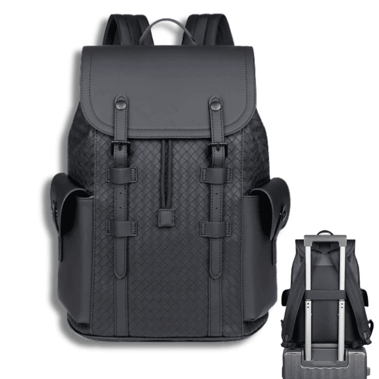 Crusec - Mochila De Cuero Sintético Impermeable Viajes Universidad Trabajo