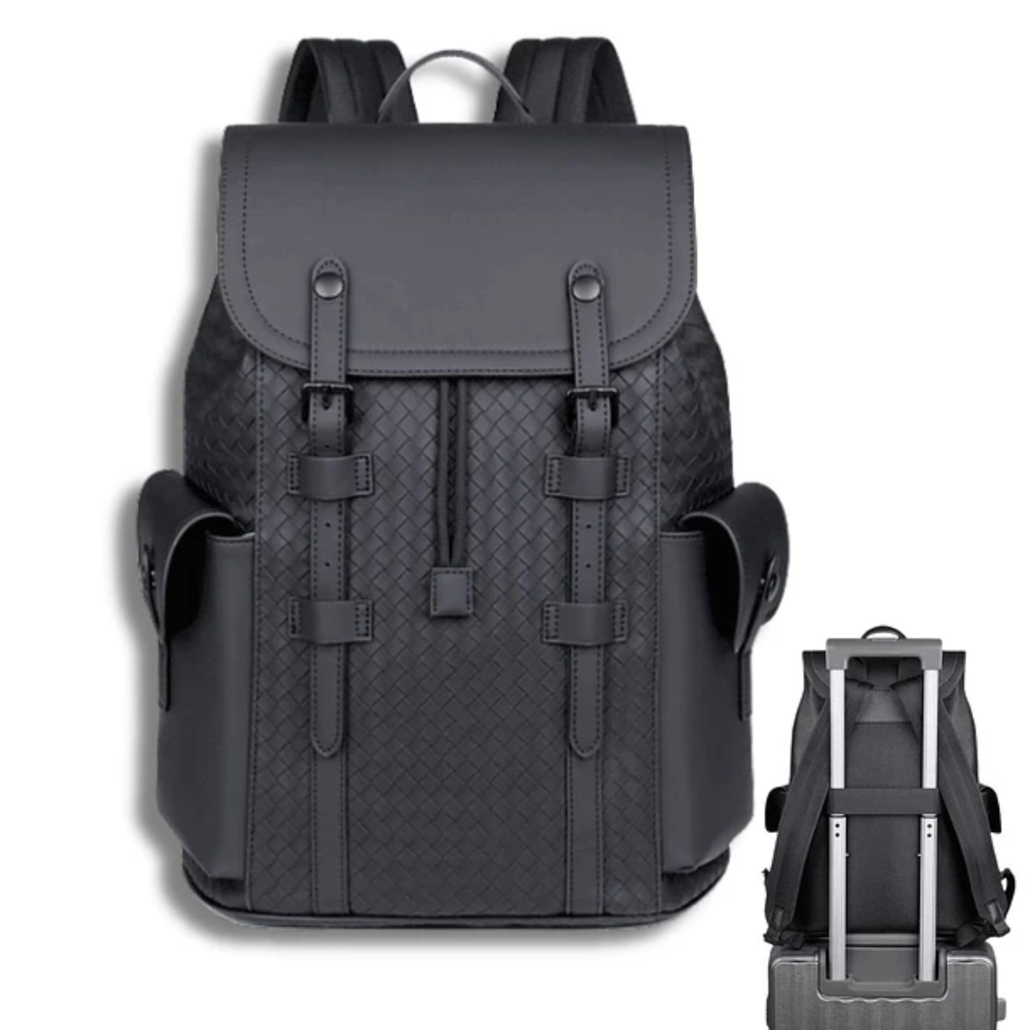 Crusec - Mochila De Cuero Sintético Impermeable Viajes Universidad Trabajo