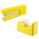 thumbnail image 1 of Set de escritorio JAM Paper amarillo – 2 unidades: engrapadora y dispensador de cinta adhesiva, 1 of 5