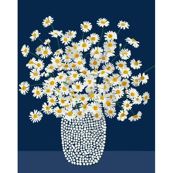 Kit de Pintura por Números GEMOUJ 41 × 51 cm Crisantemo Blanco