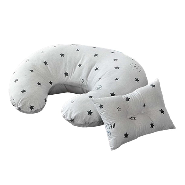 Almohada de lactancia para , con funda extraíble Soporte para Cojín de cinturo de alimentación lavable Cojín de dormir suave para , estrellas blancas
