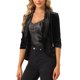 thumbnail image 4 of INSPIRE CHIC Chaquetas de Terciopelo para el Día de San Valentín para Mujeres con Manga 3/4 y Frente Abierto Cárdigan de Terciopelo S Negro, 4 of 6