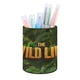 thumbnail image 1 of La Vida Salvaje-theme Cylinder Pen Holder Pencil Organizer with Flannel Lining PVC Leather Material Cardboard Base for study work 10*8CM, 1 of 6