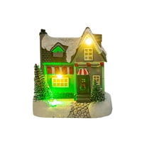Magideal - Casa Navideña Iluminada, Pueblo De Nieve Con Luces Led, Paisaje, Pueblo Navideño Iluminado Con Luces Led Para Dormitorio, Oficina, Festival B