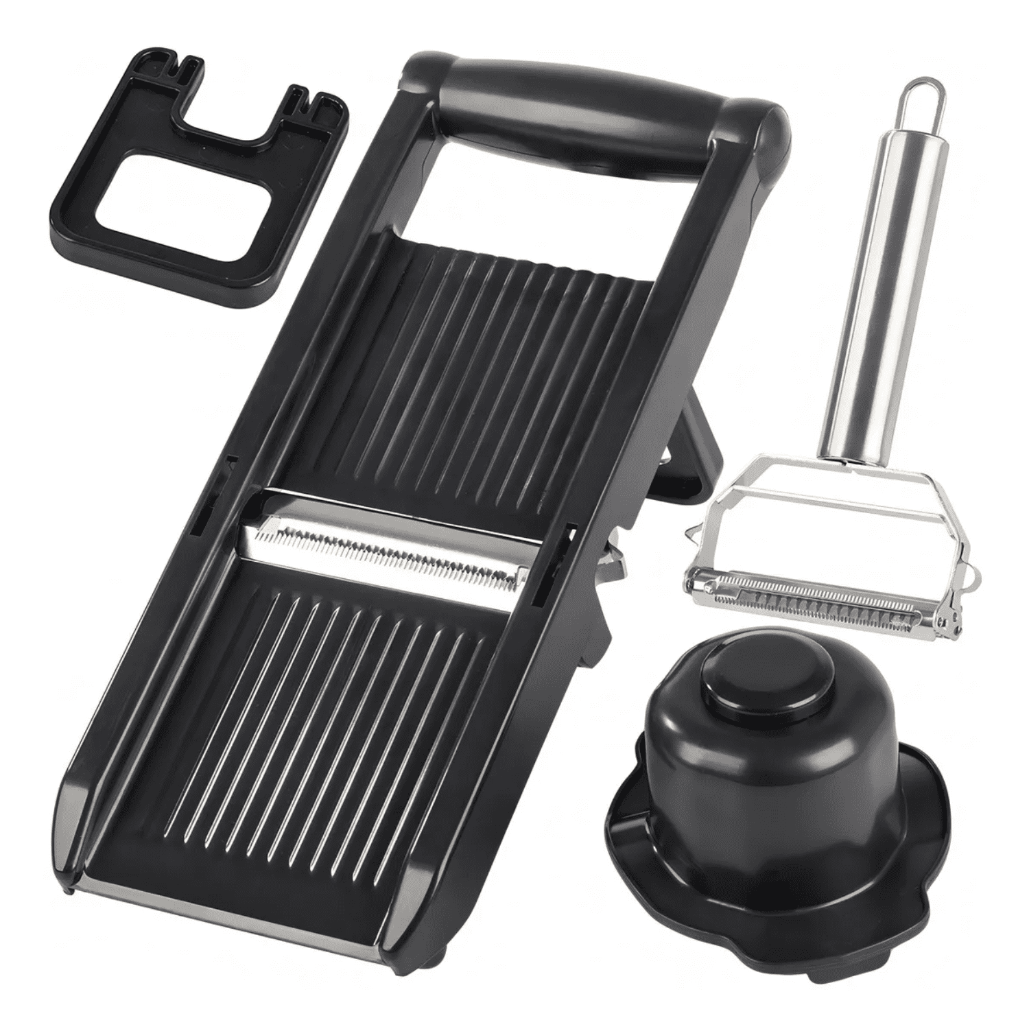 Genérica - Rallador Mandolina Titan Peeler Pro 3 En 1 Pelador Triturador Negro