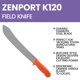 thumbnail image 4 of Cuchillo de cocina Zenport K120 de 30 cm (12") hoja de acero inoxidable, 4 of 6