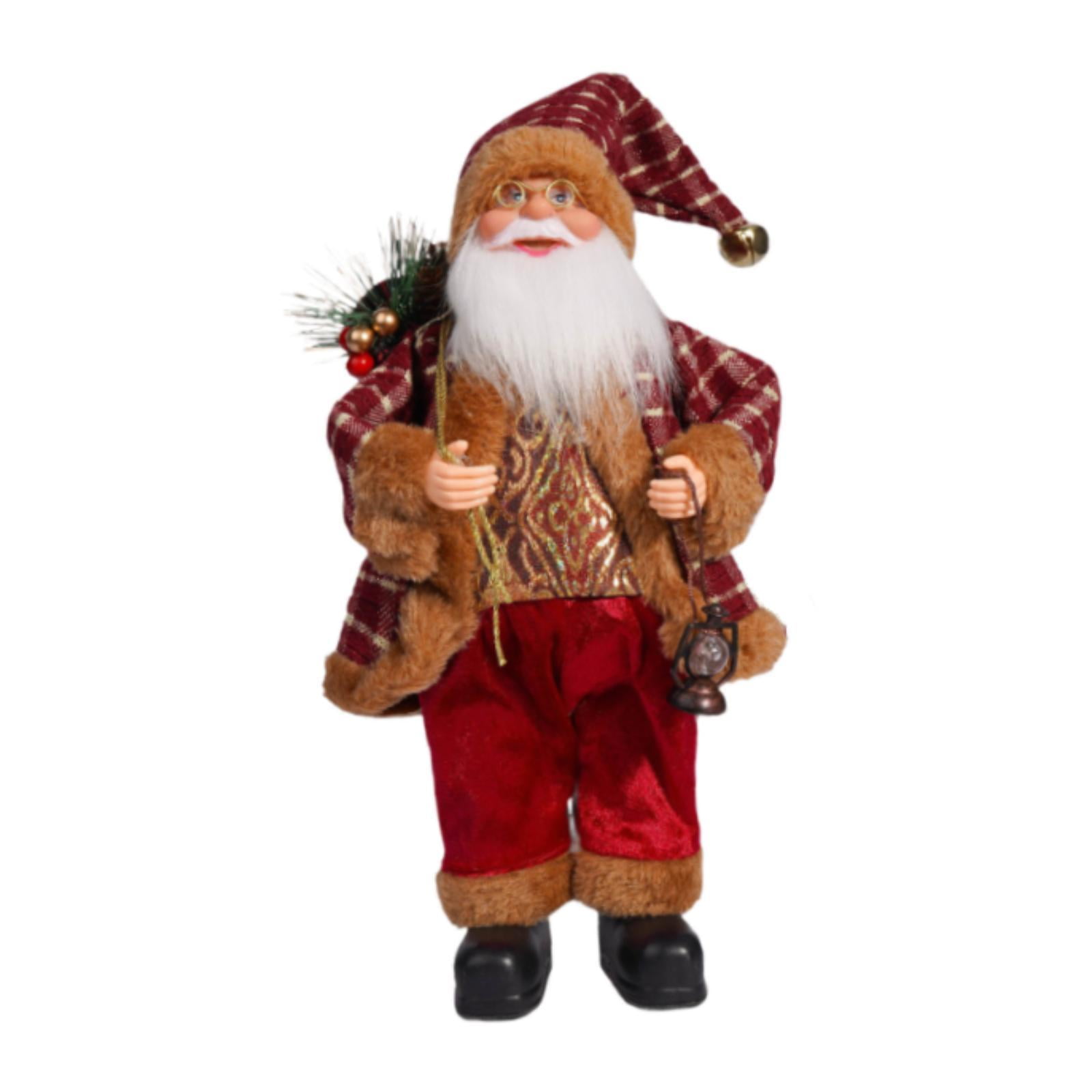 Magideal - Adorno Navideño De Papá Noel, Regalo De Año Nuevo, Juguete Familiar Para Niños, Accesorios De Muñeca, Decoración Para Oficina, Dormitorio, Decoración Rojo Y Dorado