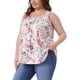 thumbnail image 4 of Agnes Orinda Camisetas sin mangas boho de talla grande para mujer con cuello redondo plisado, sin mangas, dobladillo curvado, casual, playero, fluido, camisola, talla 2X, blanco, 4 of 6