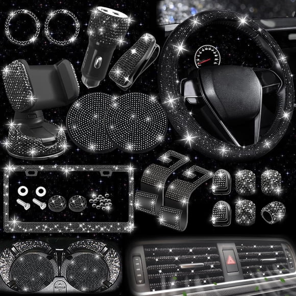 Set Accesorios Auto NBTEPEM 27 Piezas Negro Strass Universal