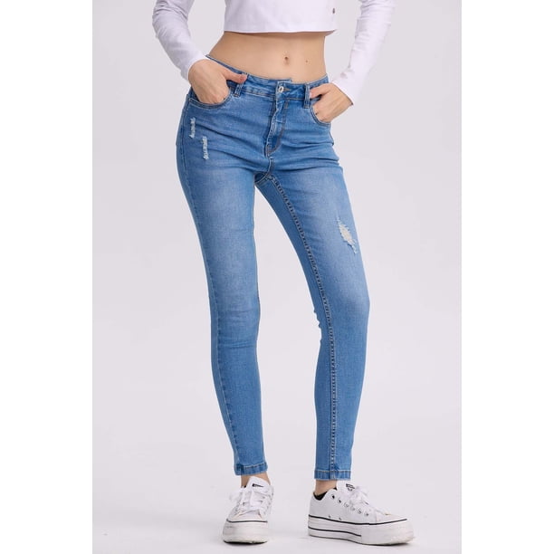 Jeans Mujer Super Skinny Lia Azul Claro