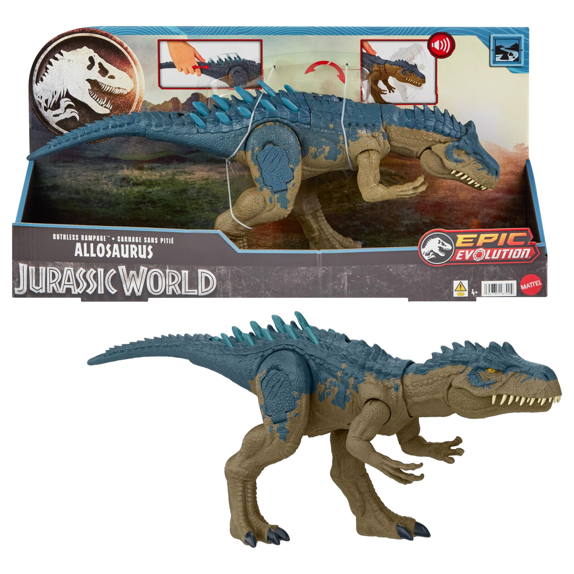 Dinosaurio De Juguete Mattel Jurassic World Allosaurus Con Sonidos