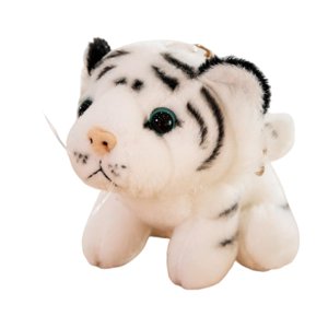 Magideal - Llavero De Juguete De Peluche De Tigre Relleno, Llavero De Animal Lindo De Dibujos Animados Para Favores , Colgaduras De Mochila, Regalos De , Blanco