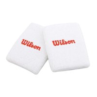 Muñequera Wilson Larga Blanca X2 Tenis/Padel