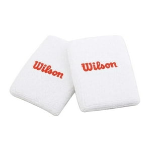 Muñequera Wilson Larga Blanca X2 Tenis/Padel