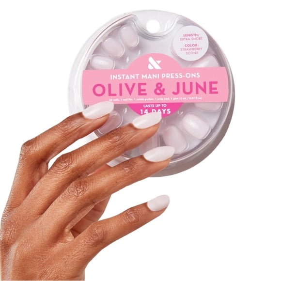 Mani Instant Mani Extra Corto Redondo Olive & June de Press-On Nails