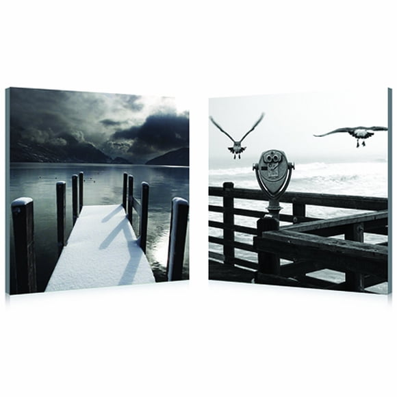 Set de impresión fotográfica Baxton Studio LAKE LOOKOUT Artwork
