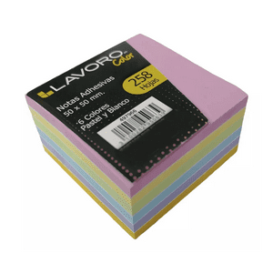 Lavoro - Mini Notas Adhesivas Taco 6 Colores 258 Hojas 50X50 Mm