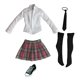 thumbnail image 2 of 1/6 Estudiante Uniforme Camisa Falda Zapatos De Lona Para 12 "Mujer Rosa + Negro, 2 of 3