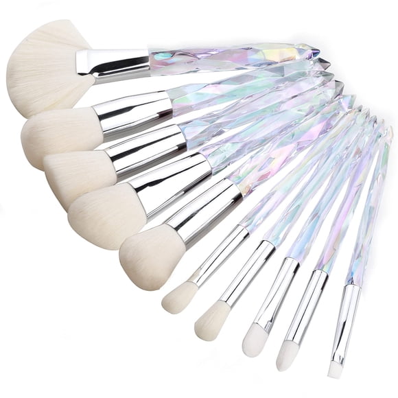 Set de brochas de maquillaje Kingtree Crystal de 10 piezas para mujeres y niñas