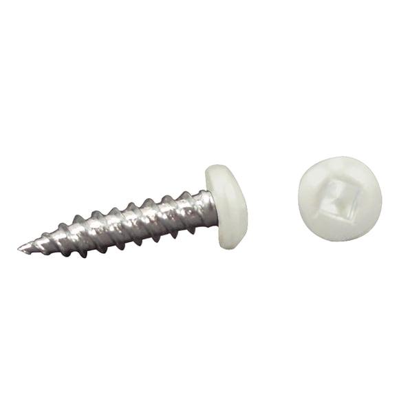 Tornillos AP Products 012-PSQ50 de ancho, 8 x 1-1/4, cabeza plana blanca, cuadrada