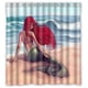 thumbnail image 1 of Impresionante cortina de ducha de sirena en la playa, juego de cortina de baño con ganchos, tamaño 66 x 72 pulgadas, 1 of 3