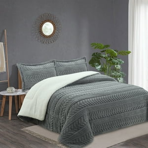 Plumon Andes Chiporro Jacquard Gris 1.5 Plaza