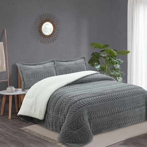 Andes - Plumon Chiporro Jacquard Gris 1 5 Plaza