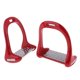 thumbnail image 1 of 1 par de acero inoxidable silla de caballo ingleses estribos equitación rojo, 1 of 5
