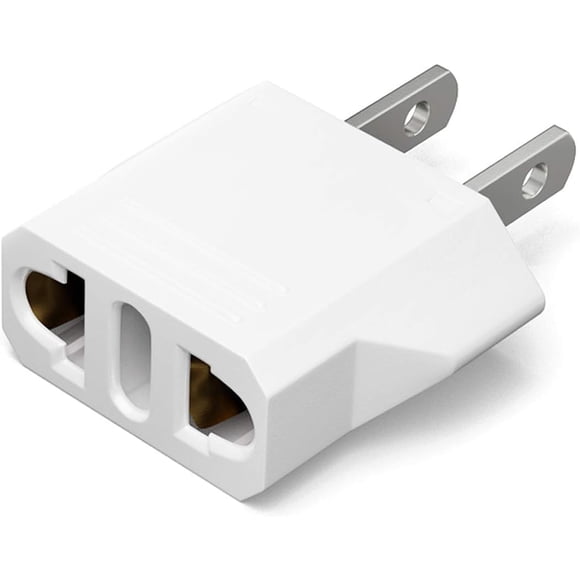 Adaptador de enchufe Unidapt de EU a US para viaje, 1 unidad, blanco