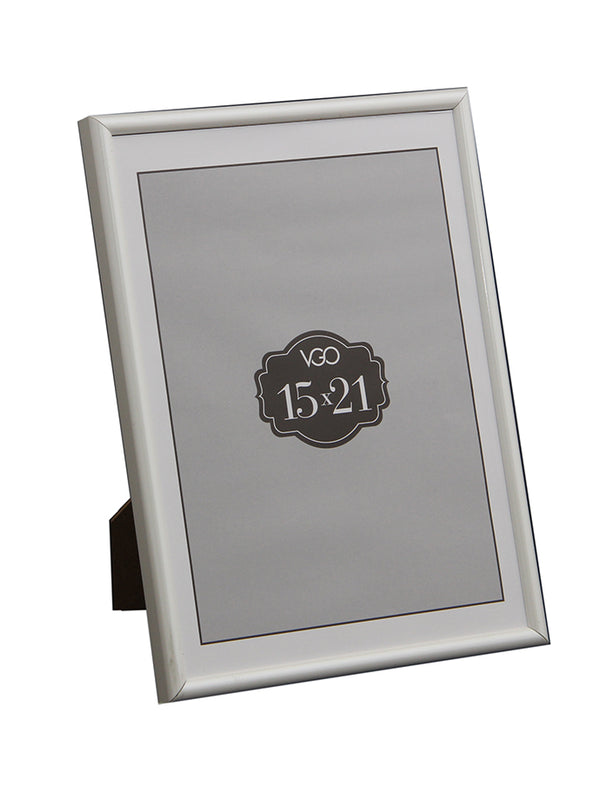 Vgo - Marco 10X15 En Plastico Metalizado Blanco