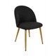 thumbnail image 1 of Silla Gabrielle Lino Negro Respaldo liso Patas Símil Madera, 1 of 3